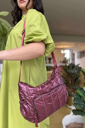 Laundry B Huff Puffer Slouch Bag Burgundy -